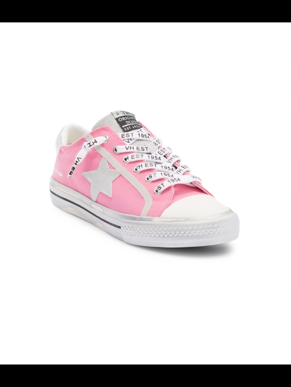 Vintage Havana Pink Low-Top Sneaker with Silver Star